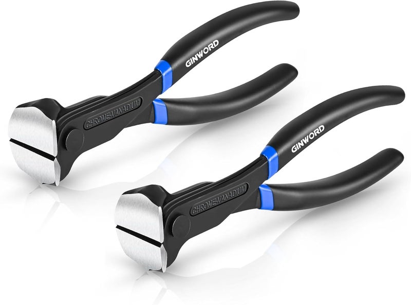 GINWORD 2 PCS 7 Inch Nail Puller, Nail Remover Tool, End Cutting Pliers, Carpenter Tools, Nail Pulling Pliers, End Nippers, Nippers Tool for Pulling Nails and Cutting Wires - Image 1